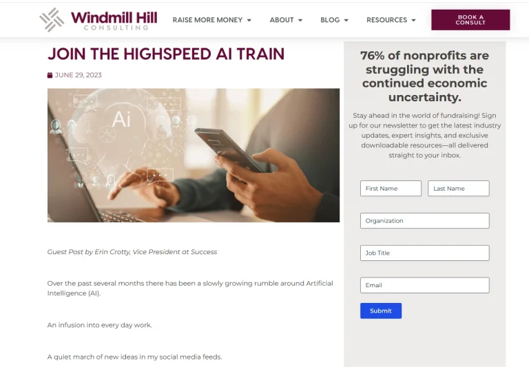 Windmill Hill Consulting · Join the High-Speed AI Train